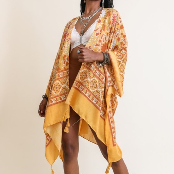 NEW Boho Floral Paisley Multi Color Kimono, Festival Outfit - Picture 1 of 3